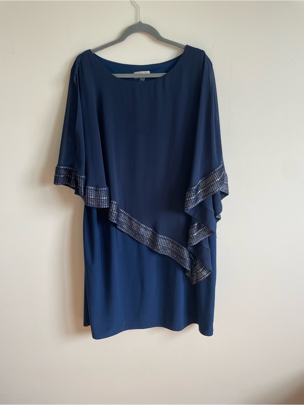 Laura Plus Navy Chiffon Overlay Formal Dress Approx Size 20